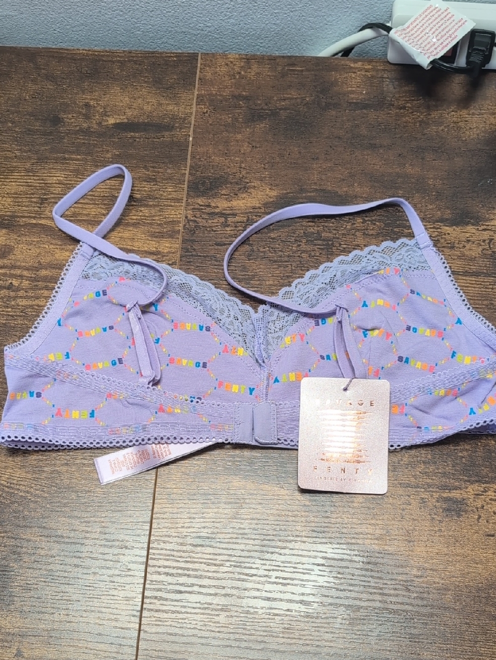 Savage Fenty Lavender Savage Rainbow Bralette Size Medium - Picture 4 of 9
